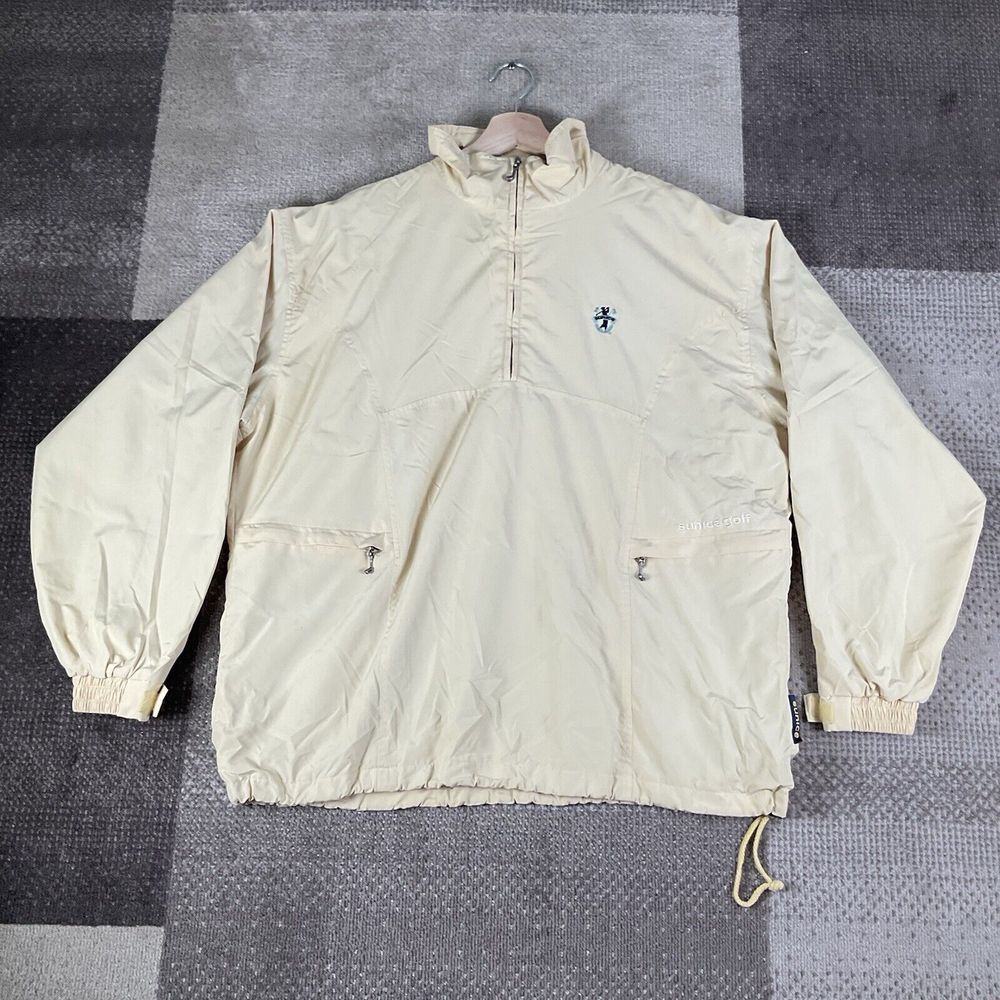 Sunice Golf Windbreaker‎ Half Zip Jacket Men's Size XL Yellow Golf Club Zippers